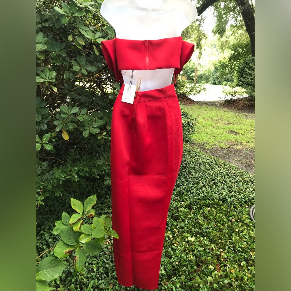 MABLE Red Strapless Ruffle Top and Skirt Set NWT Size S - Picture 9 of 16